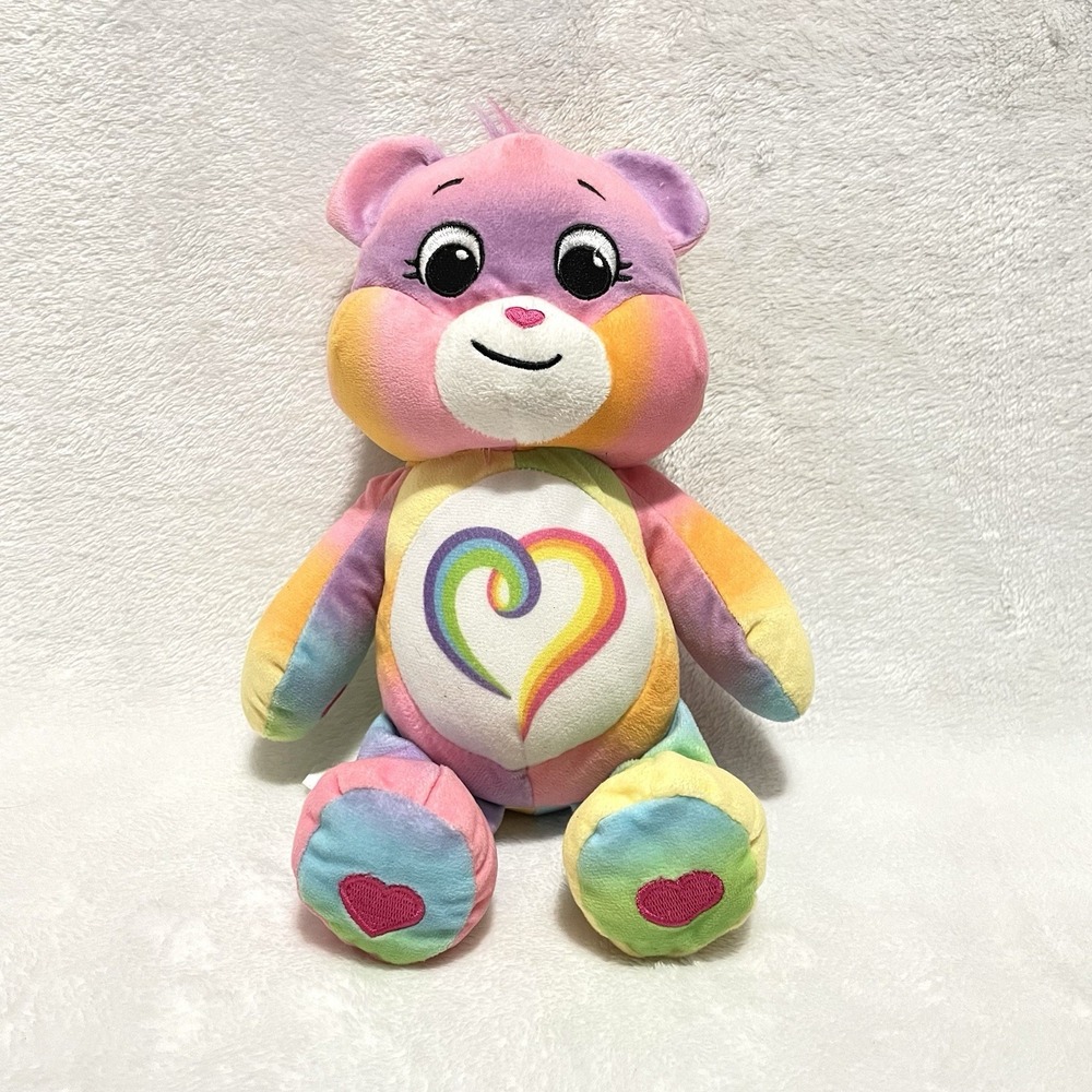 Care Bears 12" Rainbow Heart Teddy Bear Plush Togetherness Bear Multi Color